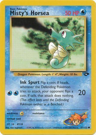 Misty's Horsea (87/132) Unlimited [Vintage: Gym Challenge] Pokemon Single Pokémon