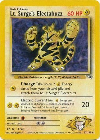 Lt. Surge's Electabuzz 27/132 Unlimited [Vintage: Gym Heroes] Pokemon Single Pokémon