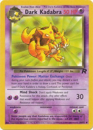 Dark Kadabra (39/82) Unlimited [Vintage: Team Rocket] Pokemon Single Pokémon