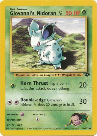 Giovanni's Nidoran F 75/132 Unlimited [Vintage: Gym Challenge] Pokemon Single Pokémon