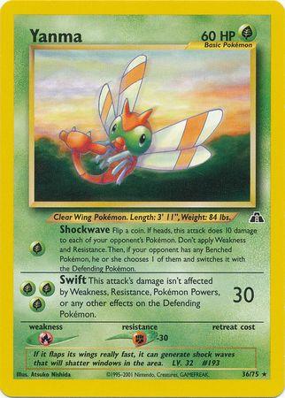 Yanma 36/75 Unlimited [Vintage: Neo Discovery] Pokemon Single Pokémon