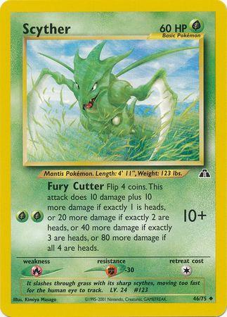 Scyther 46/75 Unlimited [Vintage: Neo Discovery] Pokemon Single Pokémon