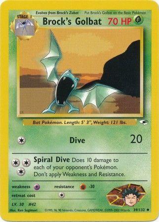 Brock's Golbat (39/132) Unlimited [Vintage: Gym Heroes] Pokemon Single Pokémon