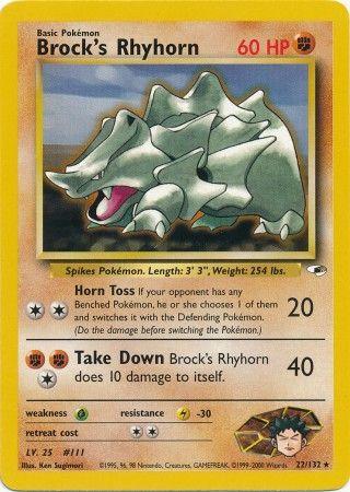 Brock's Rhyhorn (22/132) Unlimited [Vintage: Gym Heroes] Pokemon Single Pokémon