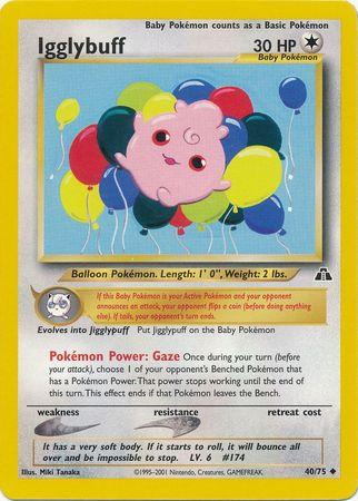 Igglybuff 40/75 Unlimited [Vintage: Neo Discovery] Pokemon Single Pokémon