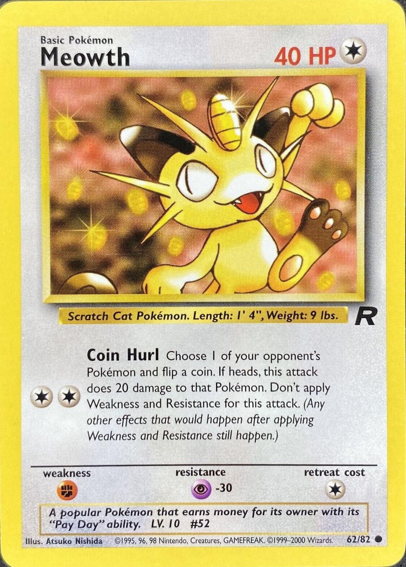 Meowth (62/82) Unlimited [Vintage: Team Rocket] Pokemon Single Pokémon