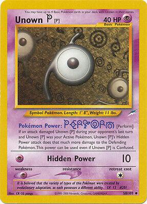 Unown [P] 58/105 Unlimited [Vintage: Neo Destiny] Pokemon Single Pokémon