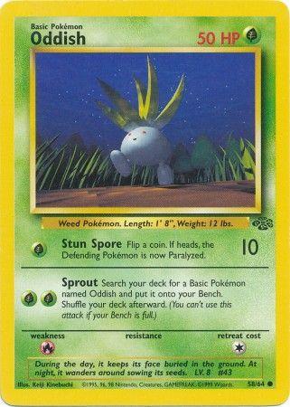 Oddish 58/64 Unlimited [Vintage: Jungle] Pokemon Single Pokémon