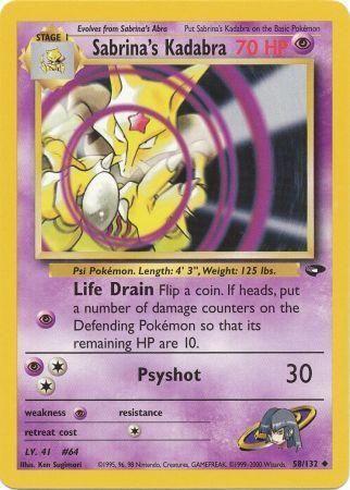 Sabrina's Kadabra (58/132) Unlimited [Vintage: Gym Challenge] Pokemon Single Pokémon