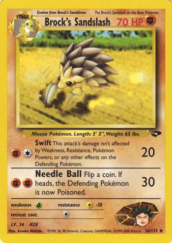 Brock's Sandslash (36/132) Unlimited [Vintage: Gym Challenge] Pokemon Single Pokémon