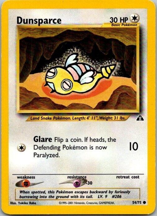 Dunsparce (54/75) Unlimited [Vintage: Neo Discovery] Pokemon Single Pokémon