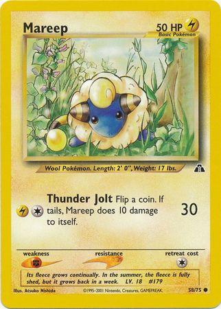 Mareep 58/75 Unlimited [Vintage: Neo Discovery] Pokemon Single Pokémon