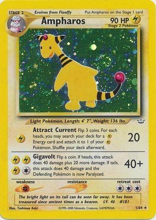 Ampharos (1/64) - [Vintage: Neo Revelation] Unlimited Holofoil Pokemon Single Pokémon