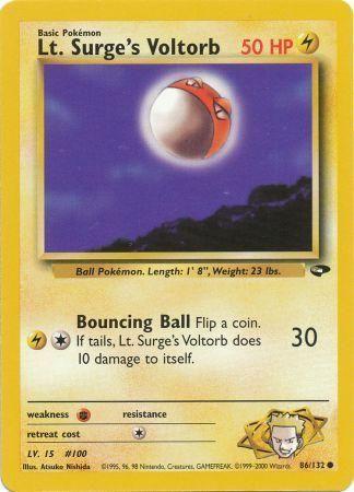 Lt. Surge's Voltorb 86/132 Unlimited [Vintage: Gym Challenge] Pokemon Single Pokémon