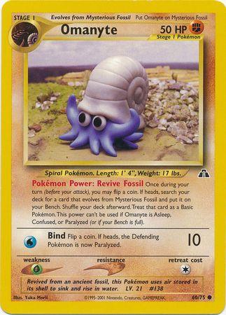 Omanyte (60/75) Unlimited [Vintage: Neo Discovery] Pokemon Single Pokémon