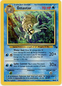 Omastar (40/62) Unlimited [Vintage: Fossil] Pokemon Single Pokémon
