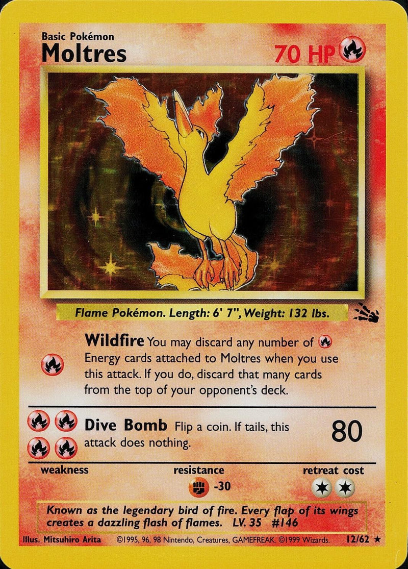 Moltres (12/62) Unlimited Holofoil [Vintage: Fossil] Pokemon Single Pokémon