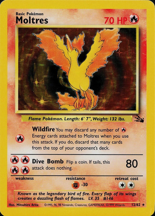 Moltres (12/62) Unlimited Holofoil [Vintage: Fossil] Pokemon Single Pokémon