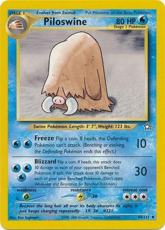 Piloswine 44/111 Unlimited [Vintage: Neo Genesis] Pokemon Single Pokémon