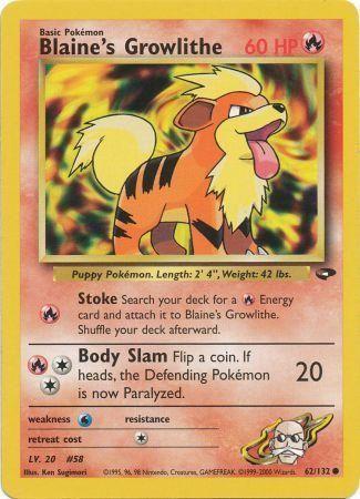 Blaine's Growlithe (62/132) Unlimited [Vintage: Gym Challenge] Pokemon Single Pokémon