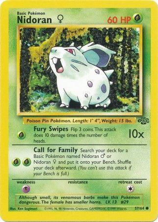 Nidoran F (57/64) Unlimited [Vintage: Jungle] Pokemon Single Pokémon