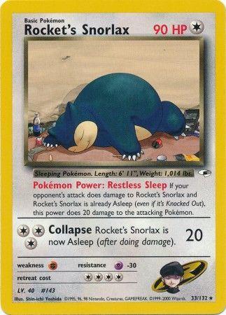 Rocket's Snorlax (33/132) Unlimited [Vintage: Gym Heroes] Pokemon Single Pokémon