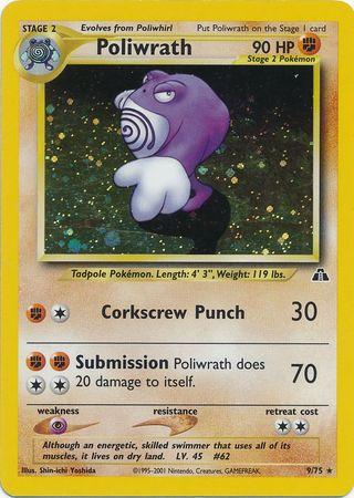 Poliwrath (9) (/75) Unlimited Holofoil [Vintage: Neo Discovery] Pokemon Single Pokémon