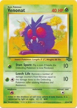 Venonat 63/64 Unlimited [Vintage: Jungle] Pokemon Single Pokémon