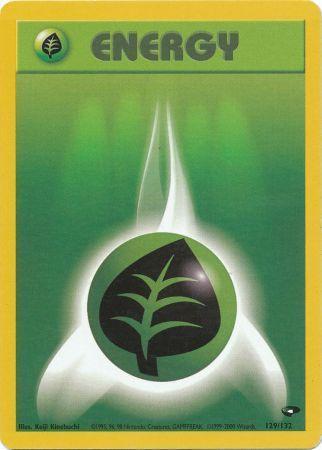 Grass Energy 129/132 Unlimited [Vintage: Gym Challenge] Pokemon Single Pokémon