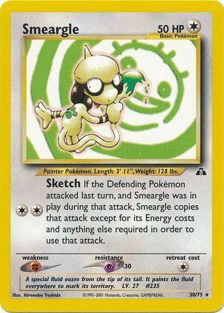 Smeargle 30/75 Unlimited [Vintage: Neo Discovery] Pokemon Single Pokémon