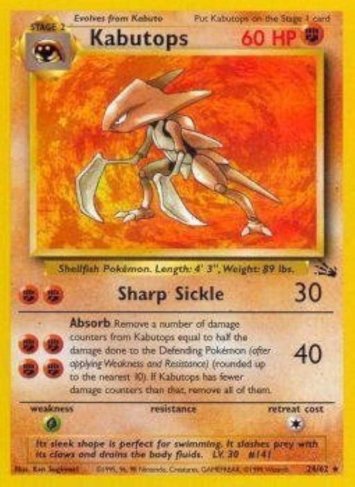 Kabutops (24/62) Unlimited [Vintage: Fossil] Pokemon Single Pokémon