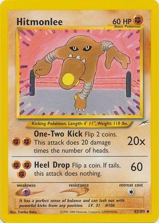 Hitmonlee 42/105 Unlimited [Vintage: Neo Destiny] Pokemon Single Pokémon
