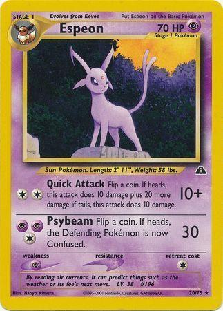 Espeon 20/75 Unlimited [Vintage: Neo Discovery] Pokemon Single Pokémon