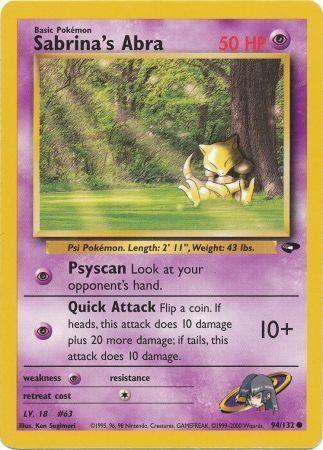 Sabrina's Abra 94/132 Unlimited [Vintage: Gym Challenge] Pokemon Single Pokémon