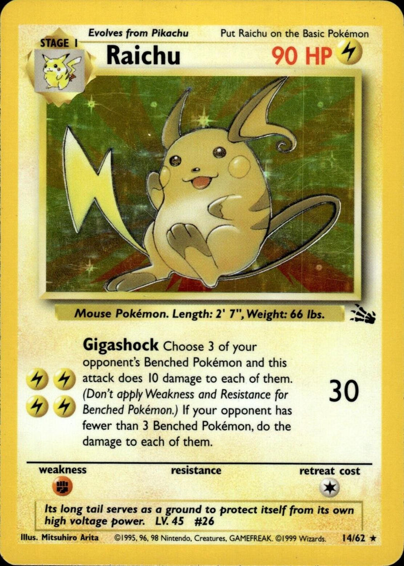 Raichu (14/62) Unlimited Holofoil [Vintage: Fossil] Pokemon Single Pokémon