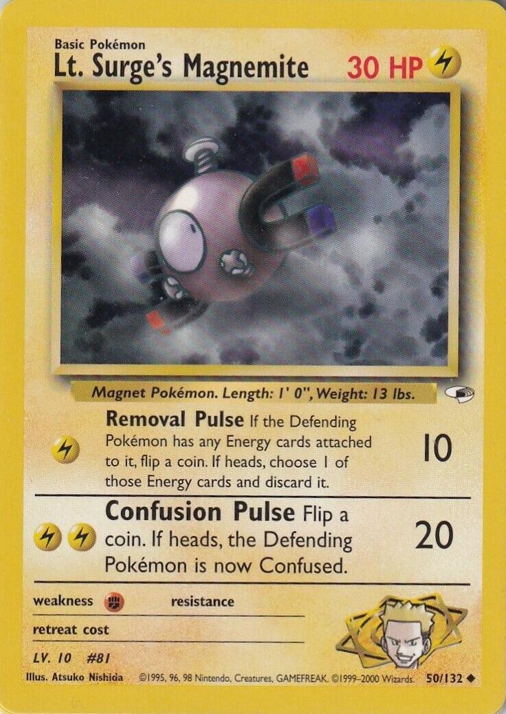 Lt. Surge's Magnemite (50/132) Unlimited [Vintage: Gym Heroes] Pokemon Single Pokémon