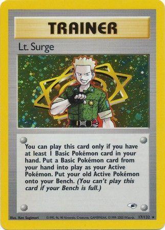 Lt. Surge (17/132) Unlimited Holofoil [Vintage: Gym Heroes] Pokemon Single Pokémon