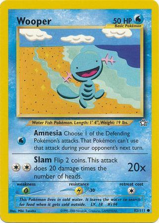 Wooper 82/111 Unlimited [Vintage: Neo Genesis] Pokemon Single Pokémon