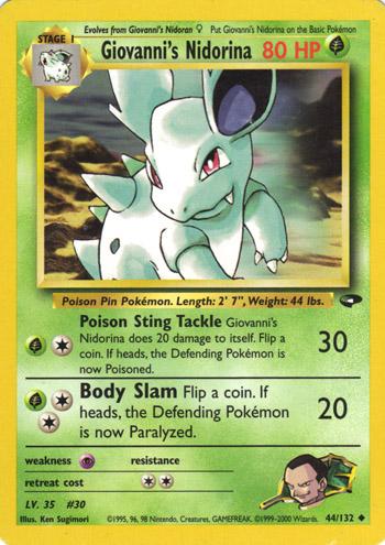 Giovanni's Nidorina 44/132 Unlimited [Vintage: Gym Challenge] Pokemon Single Pokémon