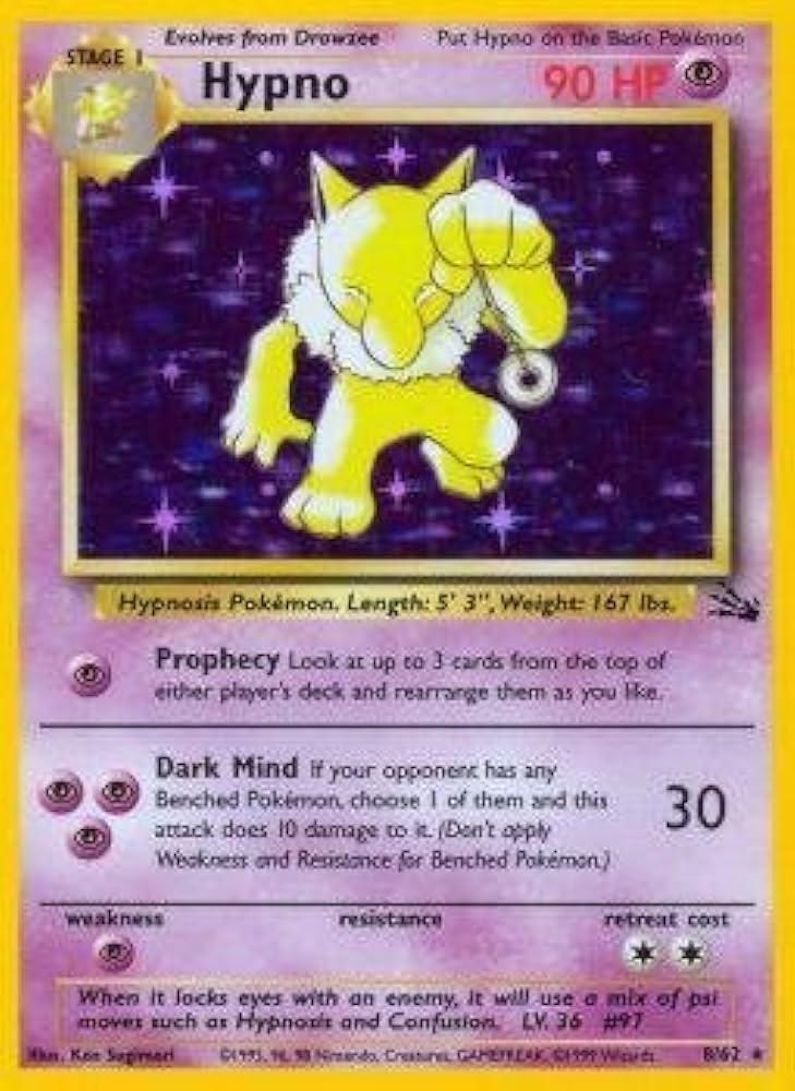 Hypno (8/62) Unlimited Holofoil [Vintage: Fossil] Pokemon Single Pokémon