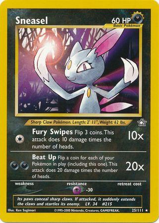 Sneasel 25/111 Unlimited [Vintage: Neo Genesis] Pokemon Single Pokémon
