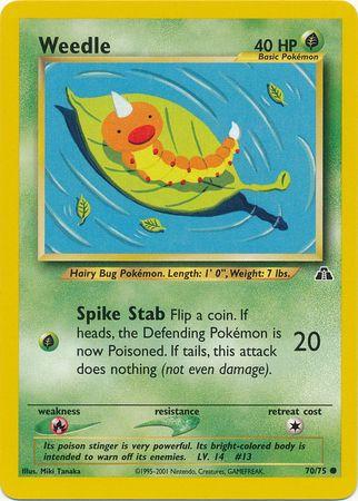 Weedle (70/75) Unlimited [Vintage: Neo Discovery] Pokemon Single Pokémon
