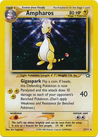 Ampharos (1/111) - [Vintage: Neo Genesis] Unlimited Holofoil Pokemon Single Pokémon