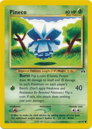 Pineco 61/75 Unlimited [Vintage: Neo Discovery] Pokemon Single Pokémon