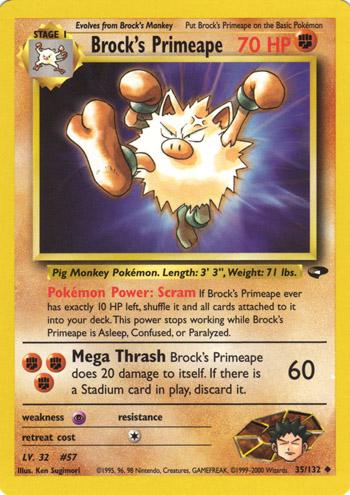 Brock's Primeape (35/132) Unlimited [Vintage: Gym Challenge] Pokemon Single Pokémon