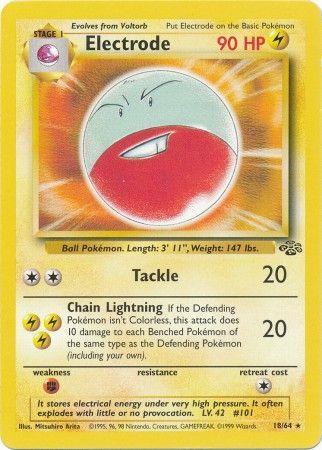 Electrode (18/64) Unlimited [Vintage: Jungle] Pokemon Single Pokémon
