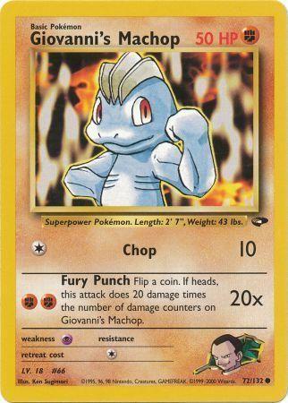 Giovanni's Machop 72/132 Unlimited [Vintage: Gym Challenge] Pokemon Single Pokémon