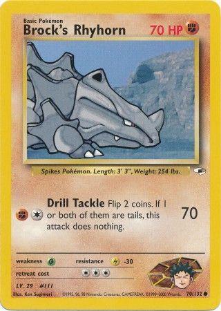 Brock's Rhyhorn (70/132) Unlimited [Vintage: Gym Heroes] Pokemon Single Pokémon