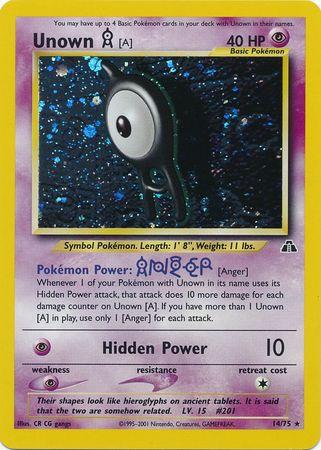 Unown [A] (14/75) Unlimited Holofoil [Vintage: Neo Discovery] Pokemon Single Pokémon