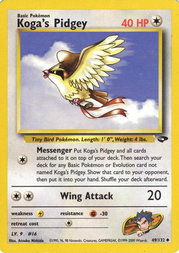 Koga's Pidgey (49/132) Unlimited [Vintage: Gym Challenge] Pokemon Single Pokémon